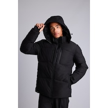 Defacto Su İtici Rüzgar Geçirmez Slim Fit Kapüşonlu Fermuarlı Cepli Kışlık Mont A3519ax26wnbk81 Siyah-bk81