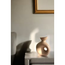 Beyaz Dekoratif Vazo Obje Ev Dekorasyon Masa Üstü Dekor Vazo Model 34 Cappuccino Cappuccino