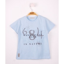 Toontoy Kids Toontoy Erkek Çocuk T-shirt 684 Gofre Baskı Mavi