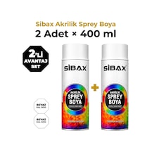 Sibax Akrilik Sprey Boya 2 Li Beyaz Set 400 Ml X 2 Adet 0