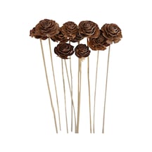 Yapay Çiçek Deposu Cedar Rose 10lu Demet 45 Cm Naturel