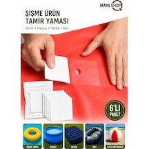 Mainshop 6 Lı Paket Su Geçirmez Şişme Havuz, Bot Ve Yatak Tamir Yaması - Güçlü Yapışkanlı Onarım Kiti M-51