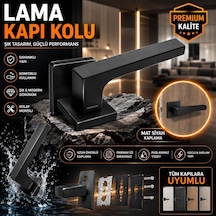 Lama Premium Siyah Kapı Kolu Modern Mat Siyah Oda Kapısı Kolu Dayanıklı İç Kapı Kolu