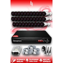 Bayicam 32 Kameralı Uzay 32 Dış Kamera Set HDD'siz Full HD Gece Görüşlü Güvenlik Kamerası Sistemi