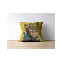 Jujutsu Kaisen Nanami Kento Desenli Kare Yastık Kılıfı Sarı