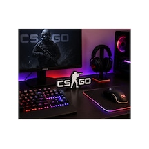 Csgo Yazılı 3d Dekoratif Obje Gamer Hediyelik Masaüstü Duvar Süsü Siyah - Beyaz
