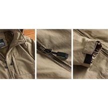 Erkek Sonbahar Üç Korumalı Kapüşonlu Ceket Kırmızı