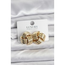 Pirinç Sarmal Gold Renk Kadın Küpe Çok Renkli