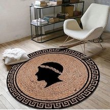 Jüt Yuvarlak Hasır Halı Yolluk Salon Oda Mutfak Halısı Ks-1012