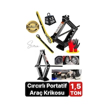 Dayanıklı Araba Kaldırma Akordiyon Tip Makas Cırcır Kollu 1.5 Ton Bijon Anahtarlı Otomobil Kriko Set