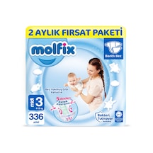Molfix 3 Numara Midi 2 Aylık Fırsat Paketi Bebek Bezi 336 Adet