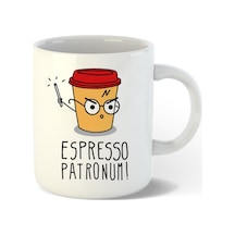 Espresso Patronum Seramik Baskılı Beyaz Kupa
