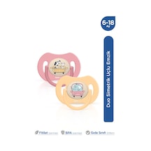 Wee Baby Duo Simetrik Uçlu Emzik 6-18 Ay No:2 Pembe - Sarı