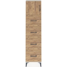 Arges Dolap Tek Raflı 4 Çekmeceli Tek Kapaklı 44x30x182 Aytaşı-çam Atlas Çam