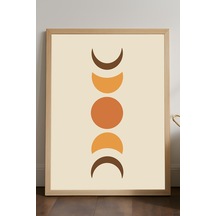 Beige Ahşap Çerçeveli Poster, Dekoratif Sanatsal Duvar Tablosu