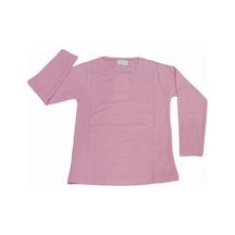 Özdemirli Bebe Basic Düz Bisiklet Yaka Uzun Kollu Likralı Badi Sweat T-shirt Pembe