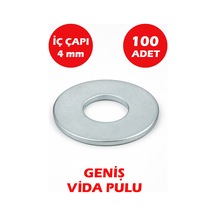 4 Mm Delikli Geniş Pul 100 Adet 1