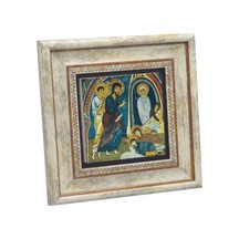 Kapadokya Göreme Karanlık Kilise Freski - Lazarus'un Dirilişi Baskılı Taş Tablo 20x20