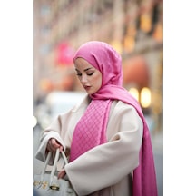 Imannoor Pencere Kafes Pembe Ramy Jakar Şal 70x210 Pembe