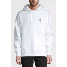 Pamyu Göğüs Baskı Baskılı Beyaz Erkek Örme Kapşonlu Sweatshirt Pamyu Göğüs Baskı Baskılı Beyaz Erkek Örme Kapşonlu Sweatshirt