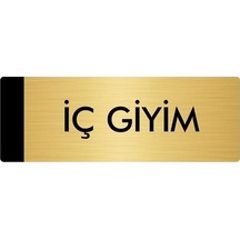 Metal Yönlendirme Levhası, Departman Kapı Isimliği İç Giyim 5x20 Cm Altın Renk