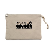 Linkin Park Minutes Cartoon Krem Clutch Cüzdan / El Çantası Krem