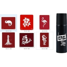 Airbrush Tattoo Bukalemun Deniz Atı Spray Tattoo Geçici Sprey Dövme Seti