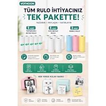 Zenvia 13 Lü Mini Yazıcı Termal Rulo Seti Çocuk Kamera Baskı Kağıdı 5 Yapışkanlı 5 Düz Beyaz 3 Renkli Znv2