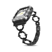 Apple Uyumlu  Watch 7 45 MM Krd-56 Halka Tasarım Metal Kordon