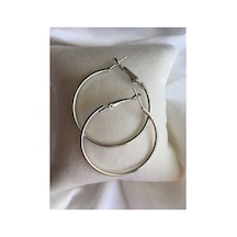 Modern Moda Orta Boy Halka Küpe Silverkck