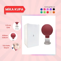 Silikon Vakumlu Mika Yüz Masaj Kupası No:3 Kırmızı Çok Renkli
