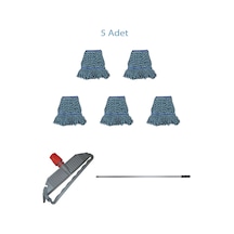 Geniş Yedek Islak Mop Paspas Takımı - 5 ad 25 Cm. 500 Gr. Islak M