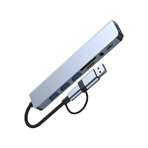 1060 8 İn 2 Usb-c & Usb 3.0 Hub Çoklayıcı Usb, Type-c, Sd/tf Ve Aux Çevirici X Usb 3.0: 5gb