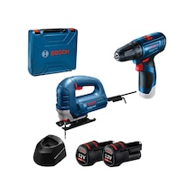 Bosch GST 8000 E 2 x 2 Ah Akülü Dekupaj testere + GSR 120 Vidalama İkili Set - 0615990M8N