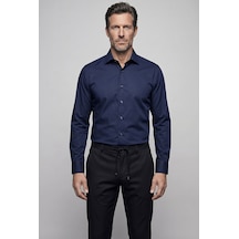 Bisse Lacivert Regular Fit Pamuk Cepsiz Klasik Yaka Gömlek Gmkls4kc242042 D39