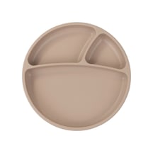 Oioi Porsiyon Vakum Tabanlı Silikon Tabak Bej