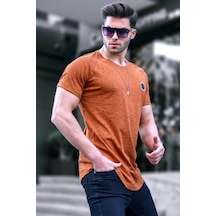 Madmext Madmext Yırtık Detaylı Camel Tişört T4002-camel Camel
