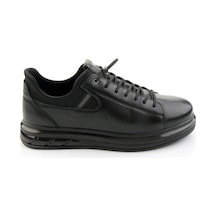 Siyah Hakiki Deri Erkek Sneaker E01080216943 Siyah