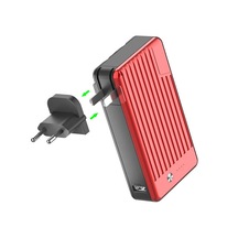 Xipin T106 10000 mAh Powerbank 3 in 1 Çoklu Kablolu 2.1A Taşınabilir Hızlı Şarj Cihazı - ZORE-219613 Kırmızı
