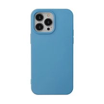 Newface Apple iPhone Uyumlu 14 Pro Max Kılıf Nano İçi Kadife Silikon - Mavi Diğer