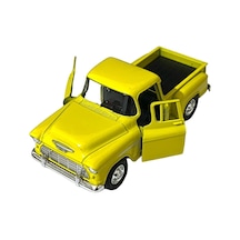 Sarı Chevrolet Stepside Pikap Oyuncak Lisanslı Diecast Metal Çek Bırak Araba