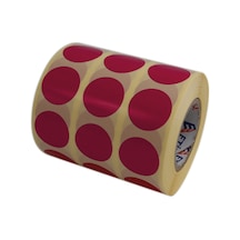 Renkli Kuşe Rulo Çap Etiketi 25mm X 25mm 2500 Adet Yan Yana 3 Lü