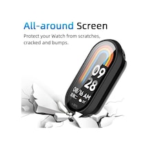 Protective-case Akıllı Saatler İçin 2 Si 1 Arada Sert Polikarbonat Kasa Koruyucu Dokunma Ve Netliği Etkilemeyen Çizilmeye Karşı Ekran Koruyucu Kılıfıı Siyah, Xiaomi Mi Band 10 Çok Renkli