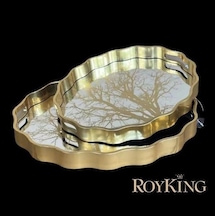 Royking 2 Li Oval Tepsi 44x36-38x31 Cm Fx 062 Altın