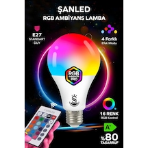 Rgb Led Lamba Ampül Kumandalı Ambiyans Aydınlatma Tasarruflu Renk Değiştiren Led Işık