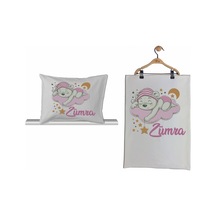 Pia Baby 2003 Isme Özel Ayıcıklı Bebek Yastık Battaniye Set Çok Renkli