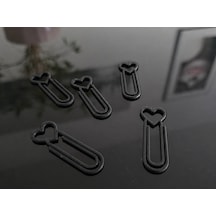3d Baskı Kalp Figürlü Ataç - 10lu Set - Siyah
