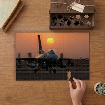 Günbatımı - Savaş Uçağı Tasarımı 240 Parça Ahşap Puzzle Ahşap Kutuda Mpy20047