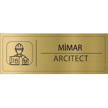 Mayeka Mimar İsimlik Altın Metal Kapı İsimliği Levhası Yönlendirme Tabelası