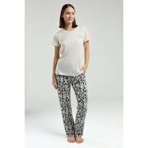 Pierre Cardin 8973 Kısa Kol Kadın Pijama Takımı V1 Bej